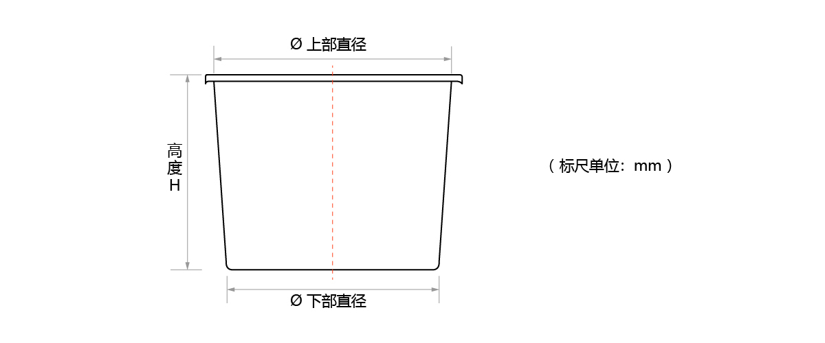 PE圓儲(chǔ)桶尺寸線(xiàn)稿